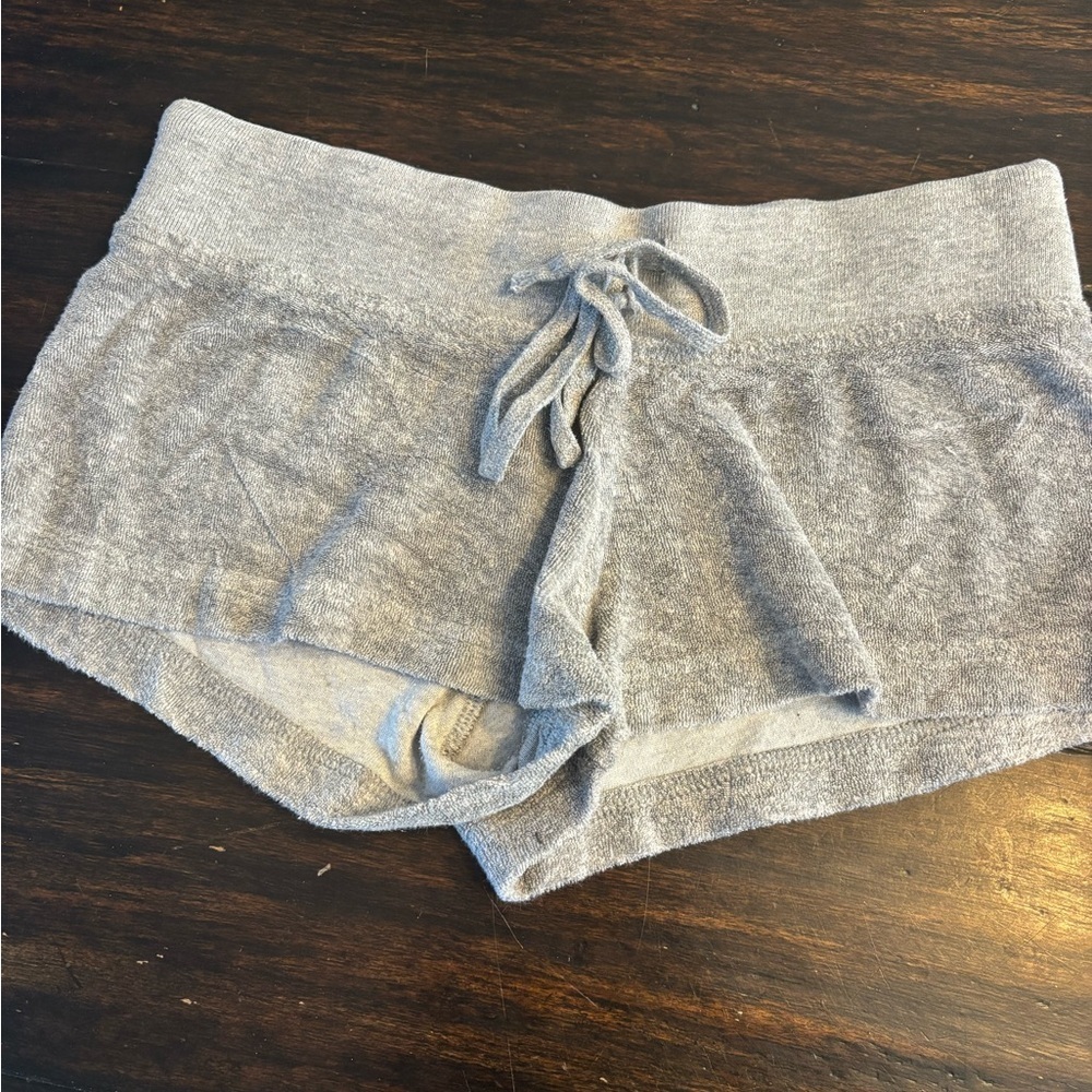Hardtail Forever Terry Cloth Lounge Gray Drawstring Shorts- size small